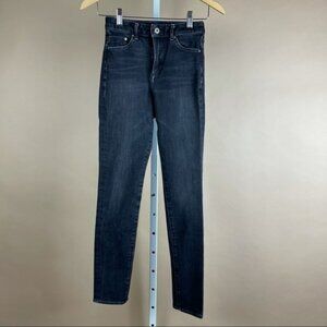 H&M High Waist 360 Stretch Size 26 Skinny Jeans Grunge Dark Wash